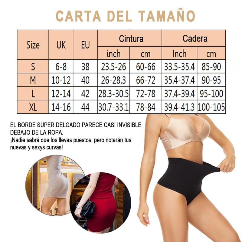 LAZAWG Women's Shapewear Tummy Control Knickers Thong Panty High Waist