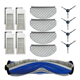 Replacement Parts Kit for ECOVACS DEEBOT N20 Plus, N20 Pro Plus, Yeedi C12, C12 Pro Plus Robot Vacuums: Includes 1 V-Shaped main Brush, 4 HEPA Filters, 4 Mop Pads, and 4 Side Brushes