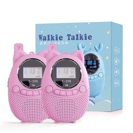 XUNCN Toys for 3-12 Year Old Boys Girls,Kids Walkie Talkies Rechargeable 22 Channels 2 Way Radio Toy 3 Miles Range for Outside,Camping,Hiking Pink