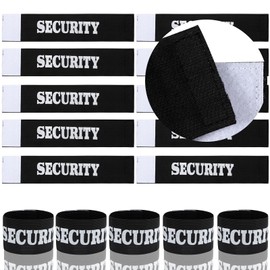 jiawaggag 10-Piece Security Bracelet Set Velcro Strap Black Security Patch Velcro for Sports Events 35 x 7 cm
