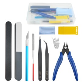WMYCONGCONG 14 PCS Gundam Modeler Basic Tools Craft Set Hobby Building Tools Kit for Professional Model Assemble Building and Fixing Blue