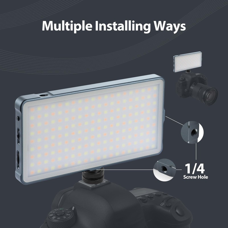 ENEGON 4000mAh Rechargeable Mountable Bicolor LED Video Light with Mini