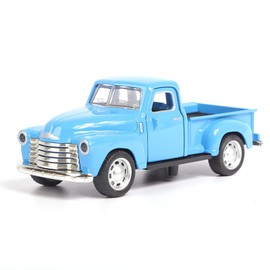 Vintage Truck Decor, Farmhouse Holiday Metal Pickup Truck Toy with Movable Wheels, Handcrafted Decor Pickup Truck Model for Home Table Decoration (Blue)
