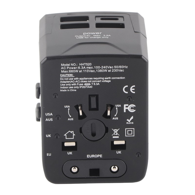 Universal Travel Adapter International Plug Power Converter Multi Outlets