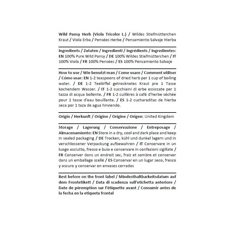 Health Embassy Wild Pansy Herb (Viola Tricolor), 100g