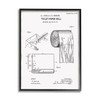 Stupell Industries Bathroom Toilet Paper Roll Vintage Blueprint Diagram, Design