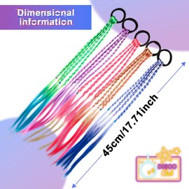 Kinder Bunte Haarsträhnen,Buntes geflochtenes Haar Haarsträhnen zum Einflechten für Mädchen Frauen Party Geburtstag Vergnügungsparks