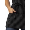 Chef Works Unisex Three Pocket Apron, Black White Pinstripe, One