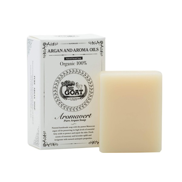 THE GOAT Argan Essential Facial Soap, 2.8 oz (80 g) (Facial Wash Soap), Foaming Net Included