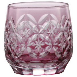 Sumida Edo Kirikokan YTM-3 Kaiseki Cup, Cloisonne Connecting Stars (Gold Red) Pink