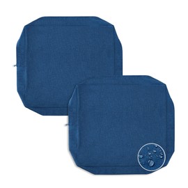 PureFit Waterproof Outdoor Cushion Covers Replacement for Patio Furniture Chair Seat Cushion Covers 24x24 inch for Outdoor Furniture Garden Backyard with Zipper, 2 Pack SLIPCOVERS ONLY, Navy