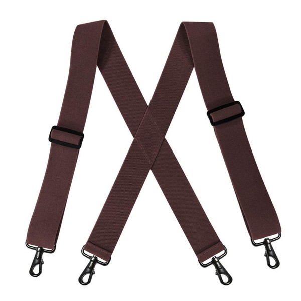 JIERKU Mens Suspenders with 4 Snap Hooks Heavy Duty X-Back