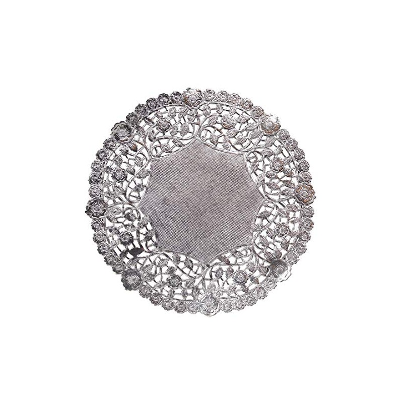 Hygloss Products 8 Inch Silver Foil Doilies - Round Doilies