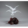 Seagull Pair Sculpture by John Perry Medium version Burl base