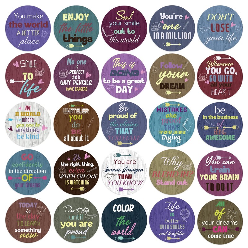 200 Pcs Positive Affirmation Chips, 50 Motivational Sayings Kindness Coins