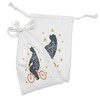 Lunarable Bicycle Fabric Pouch Set of 2, Silhouette of a