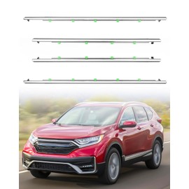 4 Pcs Weatherstrip Window Molding Trim Seal Belt Fit for Honda CRV CR-V 2007-2011 Replace 72410-SWA-A01 72450-SWA-A01 72910-SWA-A01 72950-SWA-A01, Outer Door Window Moulding Trim with Glass Sweep Felt