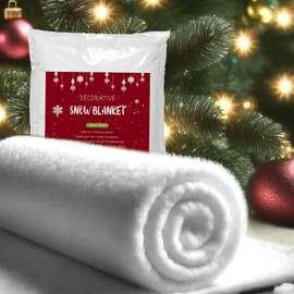 YORFULL Snow Blanket for Christmas Village（240cm*80cm,Christmas Village Snow, Fake Snow Blanket, Thick White Soft Snow Roll, Faux Snow Blanket Under The Christmas Tree (2.6 x 7.8 FT)