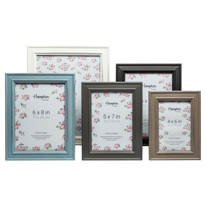 Hampton Frames PALOMA Distressed Shabby Chic Picture Photo Frame White