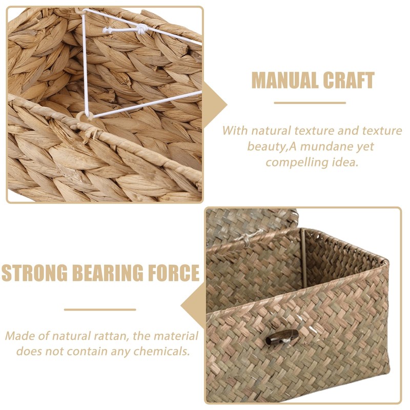 Rattan Tissue Box, Handwoven Tissue Boxes, Cosmetic Tissue Box, Rectangular