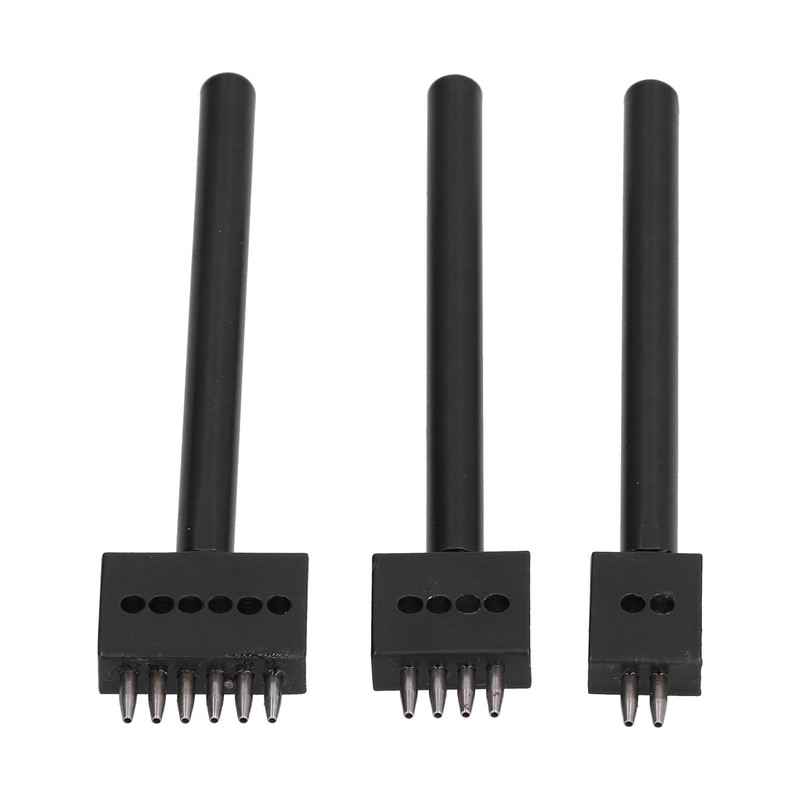 3Pcs Leather Perforated Tool Black Tooth Durable Quick Easy DIY