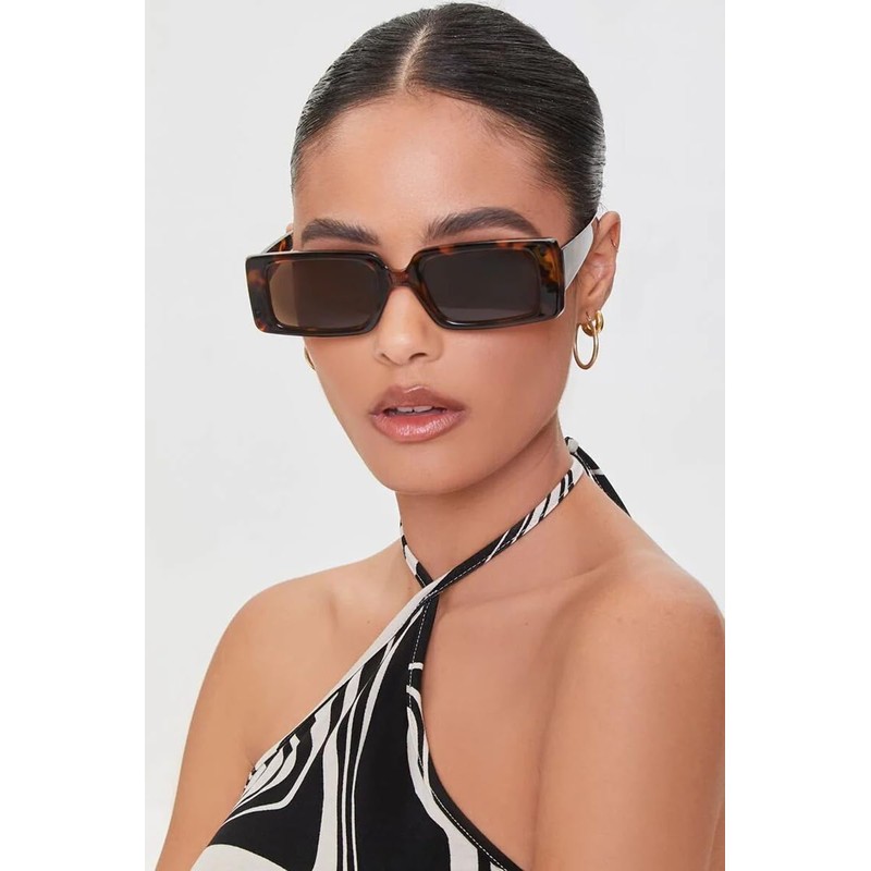 SORVINO Gafas de sol rectangulares vintage para mujer, estilo retro,