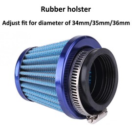 ETOPARS 2 x Blue Motorcycle Air Filter Universal Motorcycle Air Intake Filter Kit 34 mm 35 mm 36 mm Car Intake Air Filter Air Filter Induction Carburettor Offroad