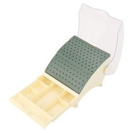 Ausla Dental Bur Holder, 142 Holes Dental Bur Stand Bur Holder Block Case Holder Dental Instrument Disinfection Case with Pull out Drawer