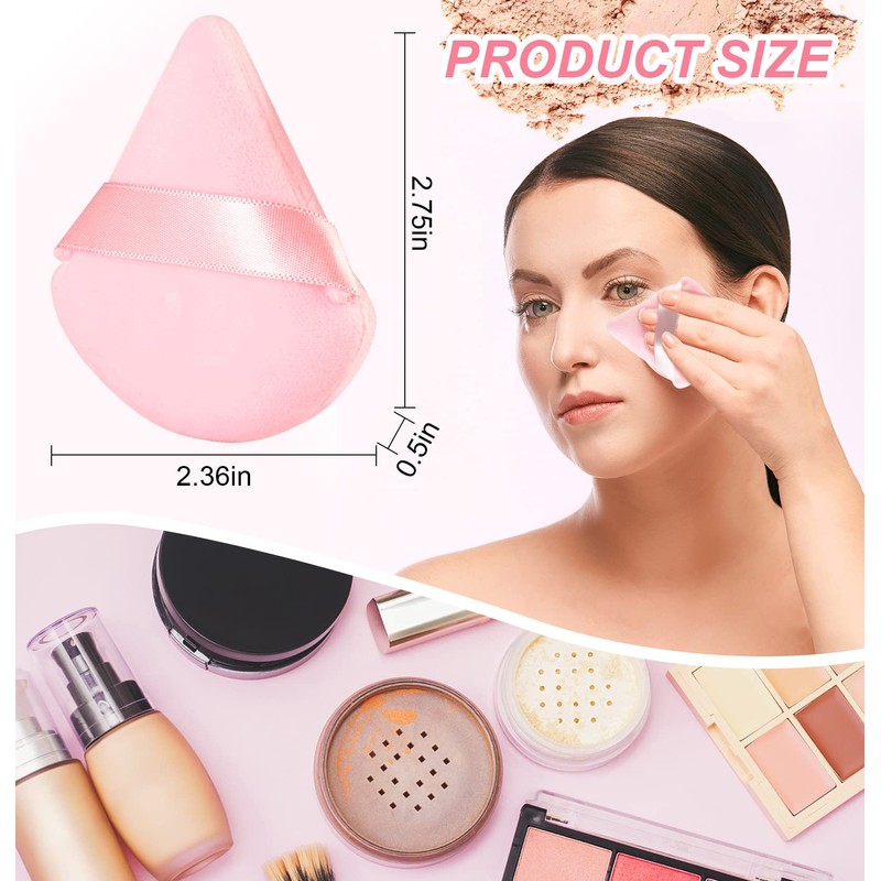 12 Pieces Triangle Powder Puff Face Soft Triangle Makeup Puff