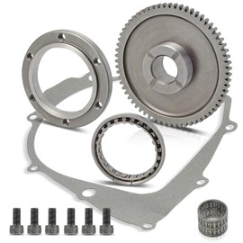 A-Premium Starter Clutch Gear One Way Bearing and Gasket Kit Compatible with Yamaha Big Bear 350 1990-1998, Kodiak 400 1994-1998, Moto 4 1988-1995, Raptor 350 2005-2013, Warrior 350, 10-PC Set