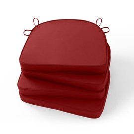 Focuprodu Outdoor Chair Cushions Set of 4. Non-Slip Chair Cushion for Indoor/Outdoor. Easy to Clean kitchen Chair Pads. (Red)