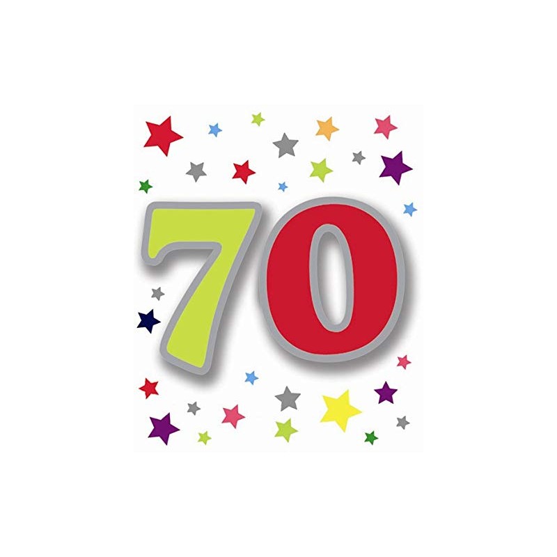 Special Age 70 Gift Wrapping Paper 1 Sheet & Matching