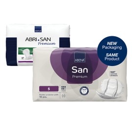 Abena San Premium Incontinence Pads, Moderate Absorbency, (Sizes 4 to 7), Size 5, 36 Count