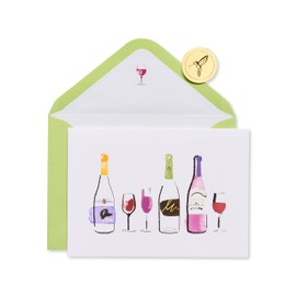 Papyrus Blank Card (Wine Bottles)