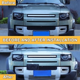 Car License Plate Frame Holder Compatible with L@nd R0ver Defender 90 110 130 2020-2025,Front Bumper Grille Air Inlet License Plate Bracket No Drilling Mounting Bracket