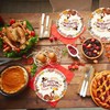 SHEPAILAI 24PCS Disposable Thanksgiving Plates 7inch and 9inch Turkey Party