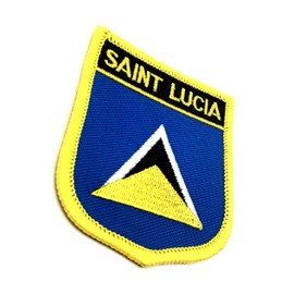 Saint Lucia Caribbean Flag Iron On Embroidered Fabric Sew On Patch Pack of 1