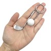 AUTOZOCO Golf Keychain and Metal Bat, Golf Theme Keyring, Miniature