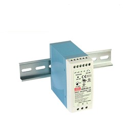 MW Mean Well Plastic Case MDR-60W-12/24/48/5V Ultra Slim Class I Single Output Industrial DIN Rail AC-DC Power Supply (MDR-60-12)