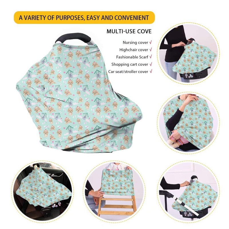 Forchrinse Leopard Cheetah Animal Print Baby Car Seat Canopy for