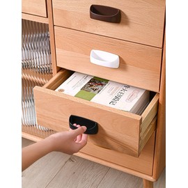 2Pcs White Self-Stick Instant Cabinet Handle Pulls Drawer Pull Helper with Adhesive Sliding Door Handle Stick On Handle for Glass Windows Wardrobes,Cabinet Hardware,Cabinet and Furniture Pulls