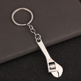 SIXDAWANJIA 2 Pack Mini Adjustable Wrench Set (2.5 Inch) - Keychain-Sized Locking Nut Spanner for Jewelry, Electronics & Micro Repairs - Portable Steel Hand Tool Keyring Accessories (Silver)