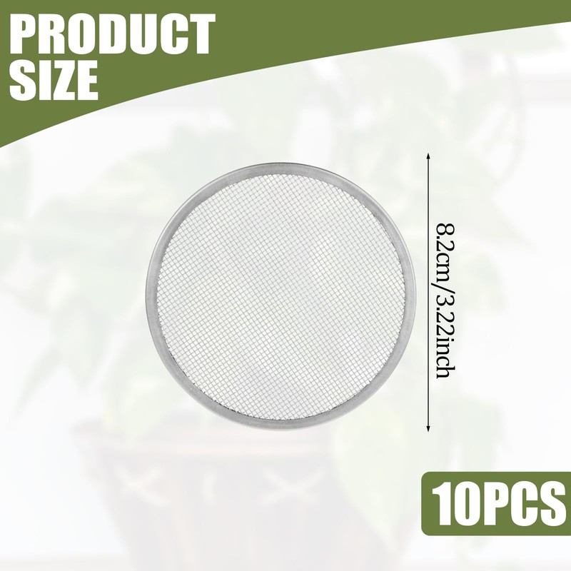 10 Pack Stainless Steel Screen Filter Strainer Lid for 86mm