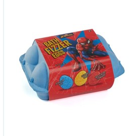 Spider-Mans Bath Fizzer Eggs Set, 6 Colourful Bath Bombs, Blue Yellow Red