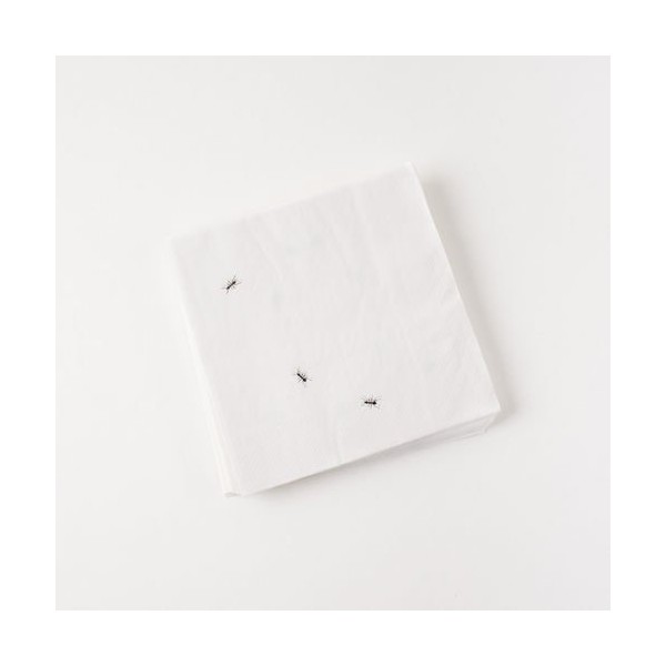 One Hundred 80 Degrees White Ant Napkin, 40 Pack, Paper, 6.5 inches