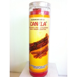 Cinnamon (Canela) 7 Day Prepared Scented Red Candle in Glass