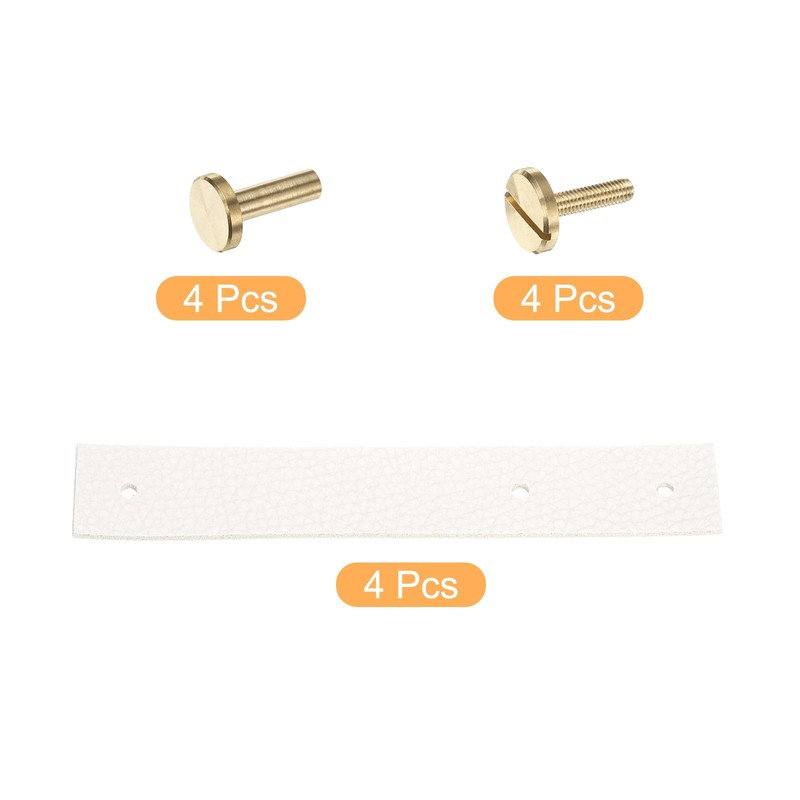 sourcing map 4 Pack Leather Drawer Pulls Leather Dresser Pull