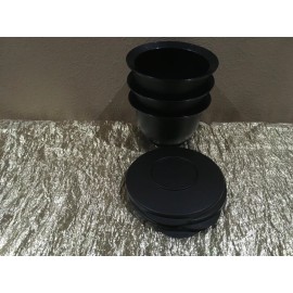 New Tupperware Set of 3 Beautiful Impressions Mini Mixing Bowls Black 2.3 cups