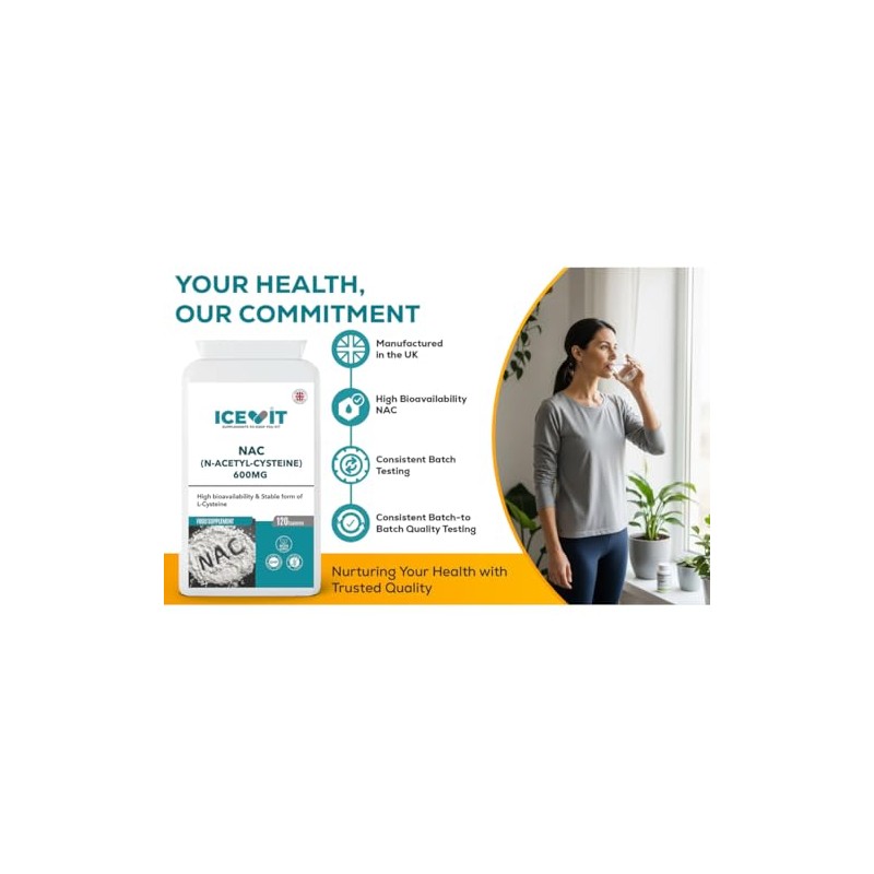 NAC N-Acetyl Cysteine 600mg, 120 Vegan Capsules