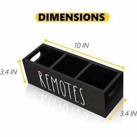 Jomeis Wooden Remote Control Holder | Table Caddy Living Room Organizer | 3 Compartment Bedside Tidy Storage Box for TV Remotes, Phones, Pens, Makeup, Office Desk Supplies etc